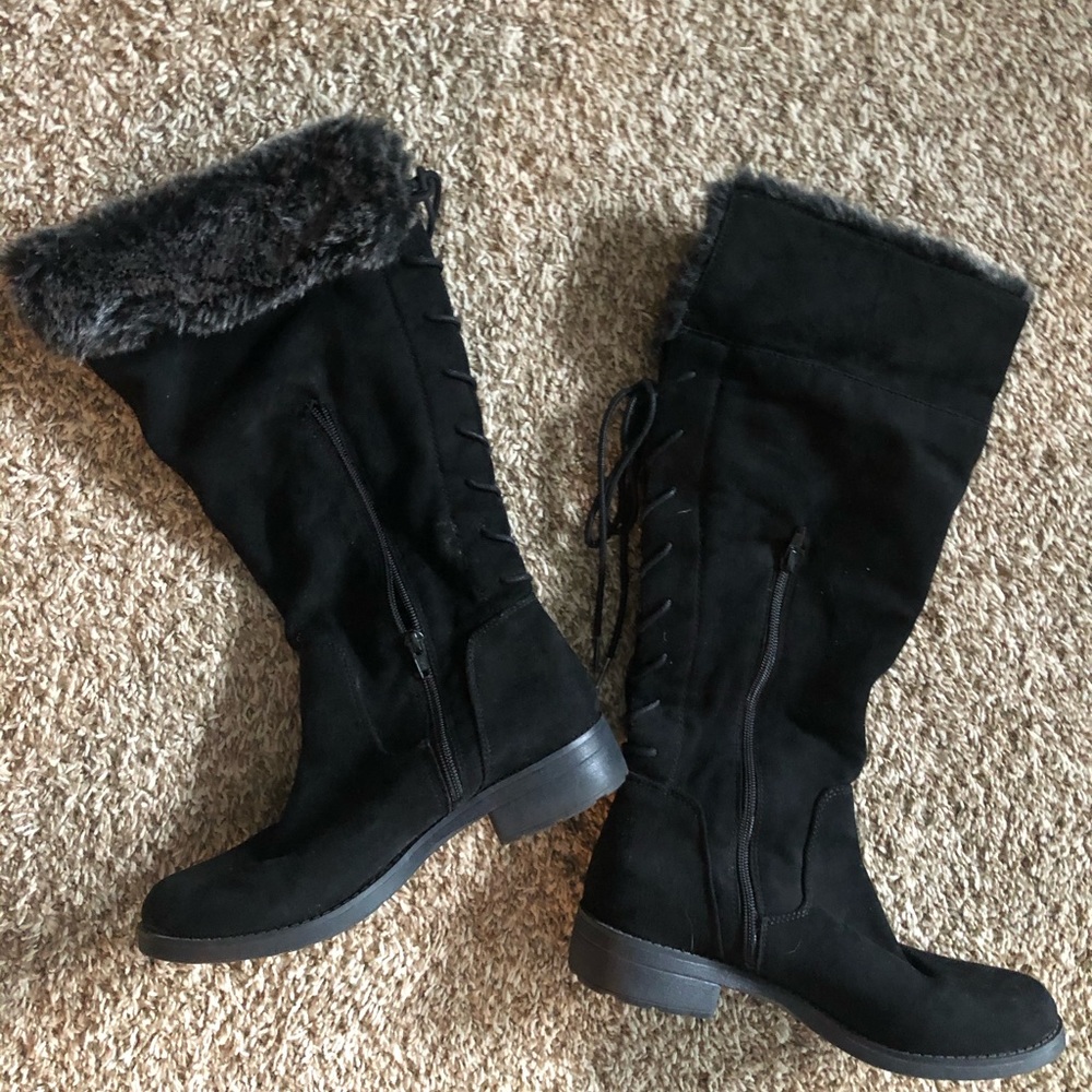 Tall Black Winter Boots